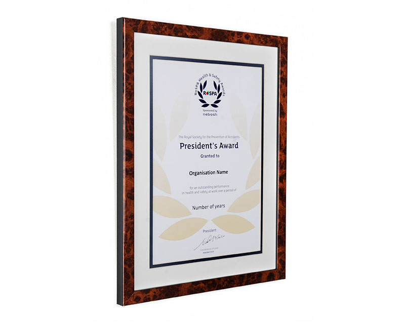Framed President’s, Order of Distinction & Patron’s Awards