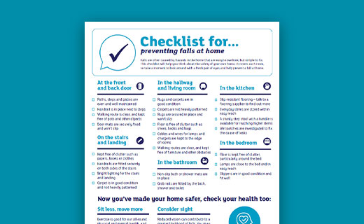 Checklist for preventing falls at home