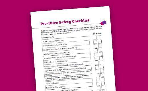 Minibus pre-drive safety checklist