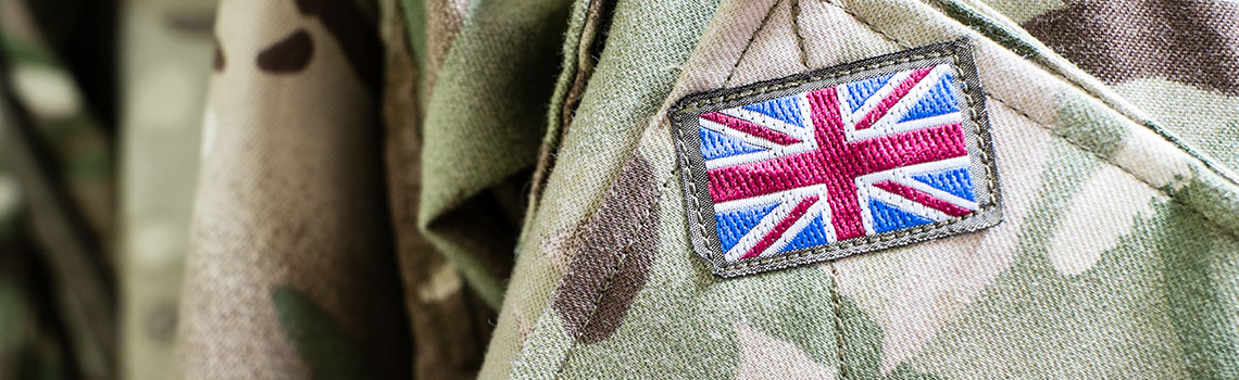 union jack flag on army jacket