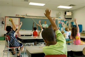 A picture of a classroom.