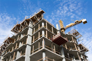 A picture of scaffolding on a building site.