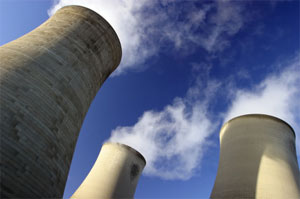 A picture of cooling towers.
