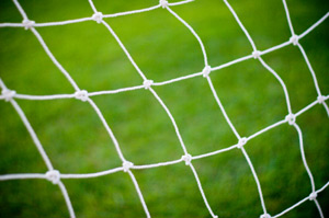 A picture of a footall net.