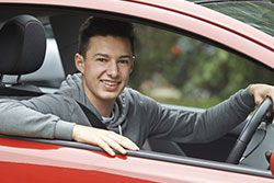 A picture of a young driver.