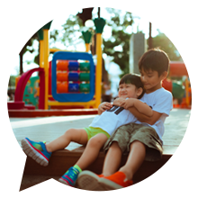 children playing on playground