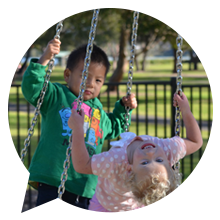 children playing in playground