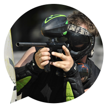 man playing paintball