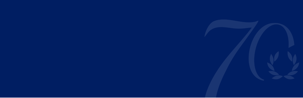 Blue background with 70